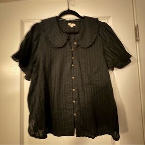 Pilcro Charcoal Button-Down Blouse